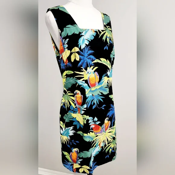 SHANNON MARIE Vintage Women Short Dress Size L Black Sleeveless Square Neck Zip - Picture 3 of 6